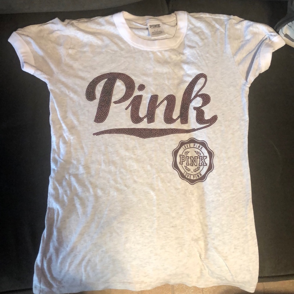 PINK cream shirt with Burgundy Sequins
